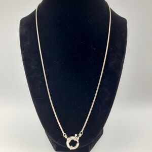 Silver Tone Snake Chain Toggel Clasp Necklace | Minimalist Modern | Sleek